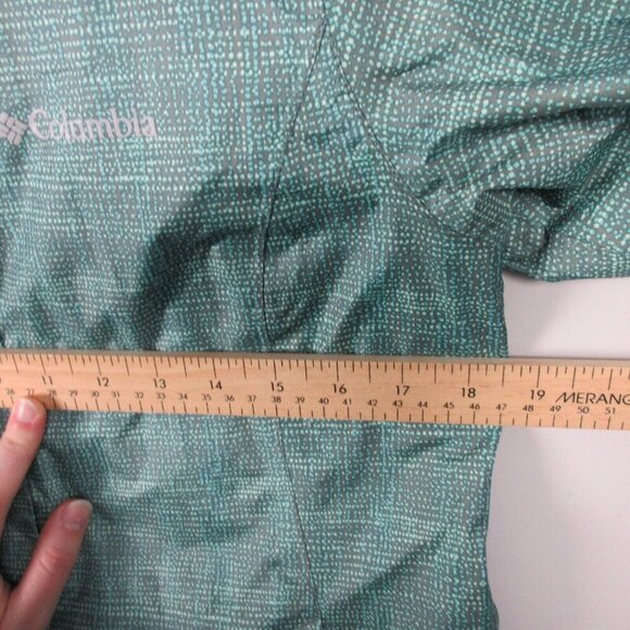 Columbia Omni Tech Zip Rain Jacket Women S Green Windbreaker Zip Pockets 342 - Picture 9 of 11
